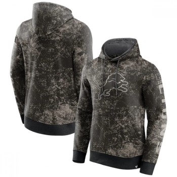 Men's Detroit Lions Black/Gray Blackout Tonal Pullover Hoodie Men's Detroit Lions Black/Gray Blackout Tonal Pullover Hoodie