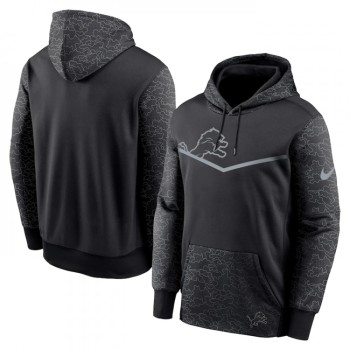 Men's Detroit Lions Black Reflective Therma Hoodie Men's Detroit Lions Black Reflective Therma Hoodie