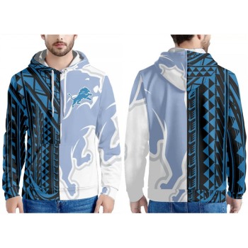 Men's Detroit Lions Blue/Black/White Pullover Hoodie Men's Detroit Lions Blue/Black/White Pullover Hoodie