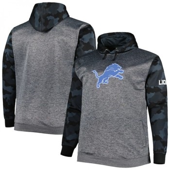 Men's Detroit Lions Heather Charcoal Big & Tall Camo Pullover Hoodie Men's Detroit Lions Heather Charcoal Big & Tall Camo Pullover Hoodie