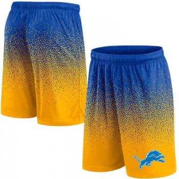 Men's Detroit Lions Royal/Yellow Ombre Shorts Men's Detroit Lions Royal/Yellow Ombre Shorts