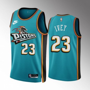 Men's Detroit Pistons #23 Jaden Ivey Teal Stitched Basketball Jersey Men's Detroit Pistons #23 Jaden Ivey Teal Stitched Basketball Jersey
