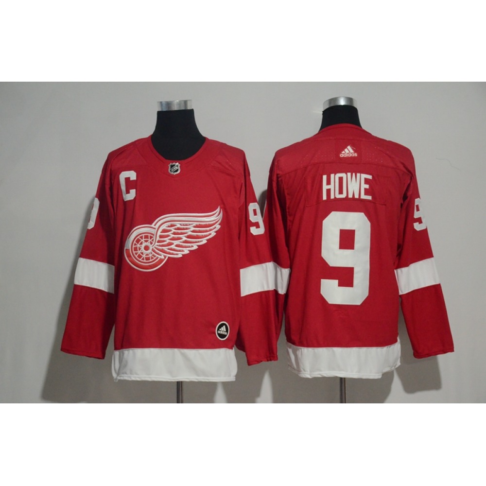 Men's Detroit Red Wings #9 Gordie Howe Red Stitched NHL Jersey