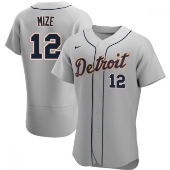 Men's Detroit Tigers #12 Casey Mize Grey Flex Base Stitched Jersey Men's Detroit Tigers #12 Casey Mize Grey Flex Base Stitched Jersey