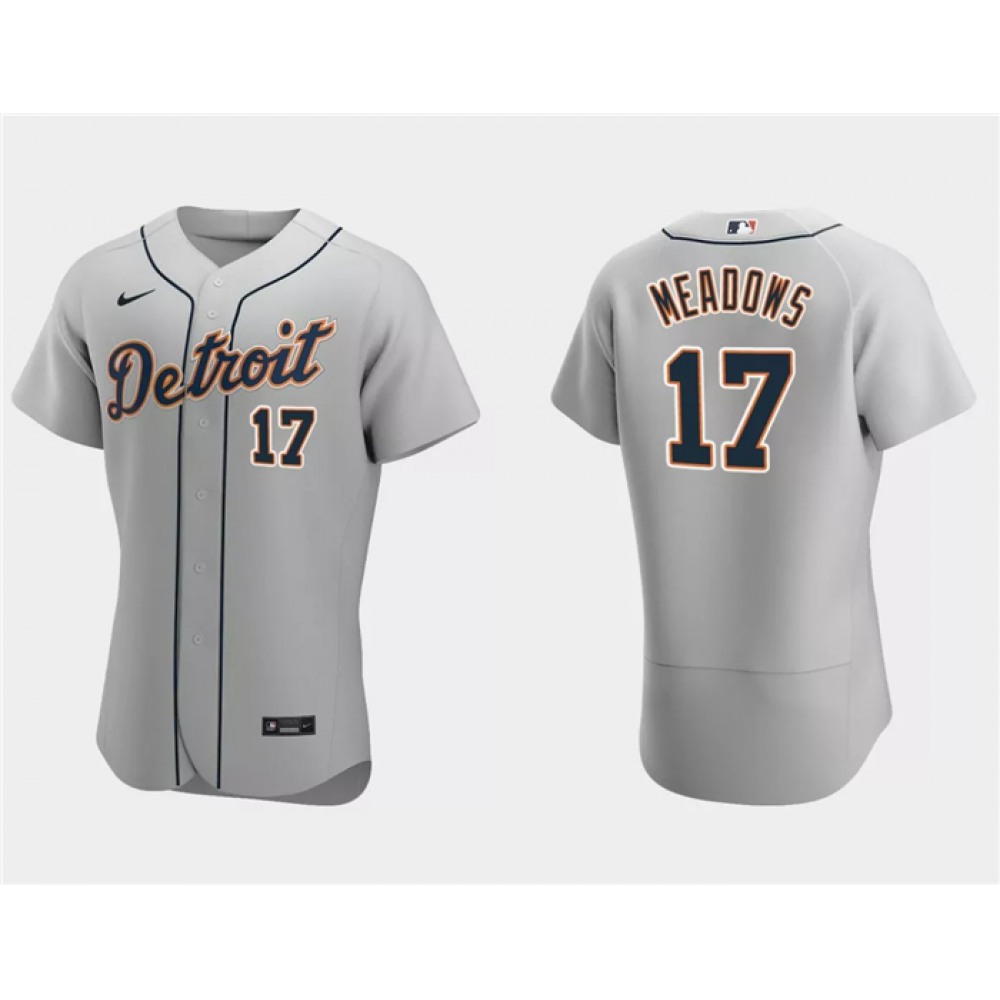 Men's Detroit Tigers #17 Austin Meadows Grey Flex Base Stitched Jersey