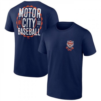 Men's Detroit Tigers Navy Iconic Bring It T-Shirt Men's Detroit Tigers Navy Iconic Bring It T-Shirt