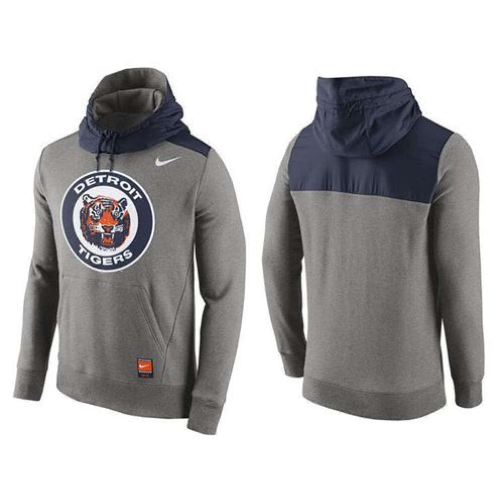 Men's Detroit Tigers Gray Cooperstown Collection Hybrid Pullover Hoodie_1