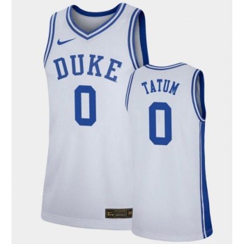 Men's Duke Blue Devils #0 Jayson Tatum White Stitched Basketball Jersey Men's Duke Blue Devils #0 Jayson Tatum White Stitched Basketball Jersey