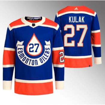 Men's Edmonton Oilers #27 Brett Kulak 2023 Royal Heritage Classic Primegreen Stitched Jersey Men's Edmonton Oilers #27 Brett Kulak 2023 Royal Heritage Classic Primegreen Stitched Jersey