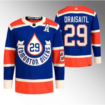 Men's Edmonton Oilers #29 Leon Draisaitl 2023 Royal Heritage Classic Primegreen Stitched Jersey Men's Edmonton Oilers #29 Leon Draisaitl 2023 Royal Heritage Classic Primegreen Stitched Jersey
