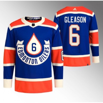 Men's Edmonton Oilers #6 Ben Gleason 2023 Royal Heritage Classic Primegreen Stitched Jersey Men's Edmonton Oilers #6 Ben Gleason 2023 Royal Heritage Classic Primegreen Stitched Jersey