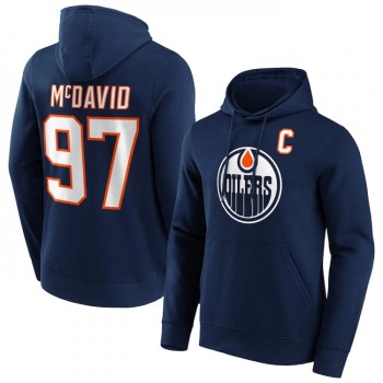 Men's Edmonton Oilers #97 Connor McDavid Navy Pullover Hoodie Men's Edmonton Oilers #97 Connor McDavid Navy Pullover Hoodie