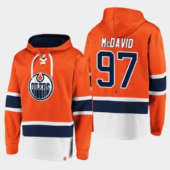 Men's Edmonton Oilers #97 Connor McDavid Orange All Stitched Sweatshirt Hoodie Men's Edmonton Oilers #97 Connor McDavid Orange All Stitched Sweatshirt Hoodie
