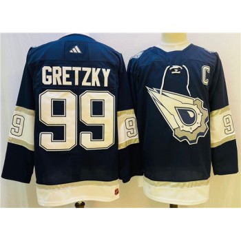 Men's Edmonton Oilers #99 Wayne Gretzky Navy/White Stitched Jersey Men's Edmonton Oilers #99 Wayne Gretzky Navy/White Stitched Jersey