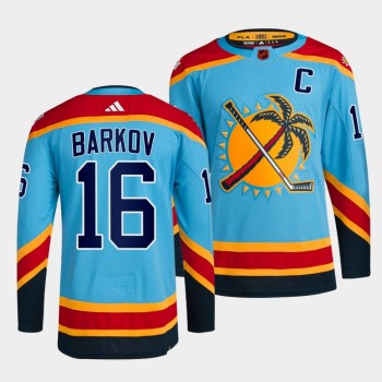 Men's Florida Panthers #16 Aleksander Barkov Blue 2022-23 Reverse Retro Stitched Jersey Men's Florida Panthers #16 Aleksander Barkov Blue 2022-23 Reverse Retro Stitched Jersey