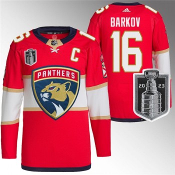 Men's Florida Panthers #16 Aleksander Barkov Red 2023 Stanley Cup Final Stitched Jersey Men's Florida Panthers #16 Aleksander Barkov Red 2023 Stanley Cup Final Stitched Jersey
