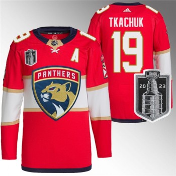 Men's Florida Panthers #19 Matthew Tkachuk Red 2023 Stanley Cup Final Stitched Jersey Men's Florida Panthers #19 Matthew Tkachuk Red 2023 Stanley Cup Final Stitched Jersey