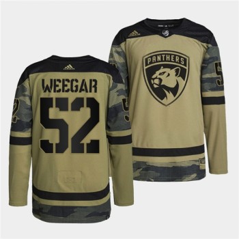 Men's Florida Panthers #52 MacKenzie Weegar 2022 Camo Military Appreciation Night Stitched Jersey Men's Florida Panthers #52 MacKenzie Weegar 2022 Camo Military Appreciation Night Stitched Jersey