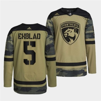 Men's Florida Panthers #5 Aaron Ekblad 2022 Camo Military Appreciation Night Stitched Jersey Men's Florida Panthers #5 Aaron Ekblad 2022 Camo Military Appreciation Night Stitched Jersey