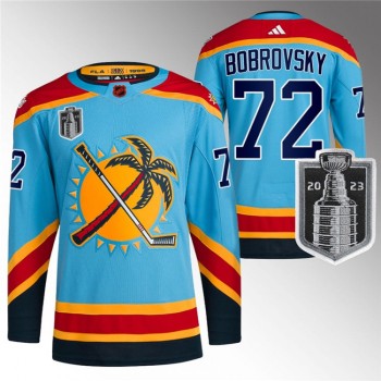 Men's Florida Panthers #72 Sergei Bobrovsky Blue 2023 Stanley Cup Final Reverse Retro Stitched Jersey Men's Florida Panthers #72 Sergei Bobrovsky Blue 2023 Stanley Cup Final Reverse Retro Stitched Jersey