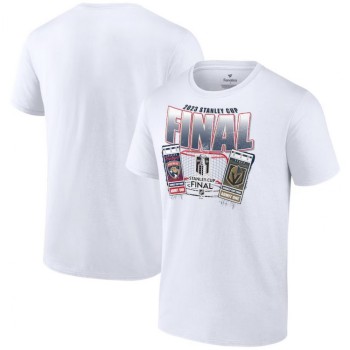 Men's Florida Panthers White 2023 Stanley Cup Final Matchup Big Ticket T-Shirt Men's Florida Panthers White 2023 Stanley Cup Final Matchup Big Ticket T-Shirt