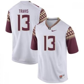 Men's Florida State Seminoles #13 Jordan Travis White Stitched Jersey Men's Florida State Seminoles #13 Jordan Travis White Stitched Jersey
