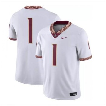 Men's Florida State Seminoles #1 White Stitched Football Jersey Men's Florida State Seminoles #1 White Stitched Football Jersey