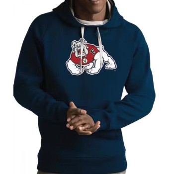 Men's Fresno State Bulldogs Navy Antigua Victory Pullover Hoodie Men's Fresno State Bulldogs Navy Antigua Victory Pullover Hoodie
