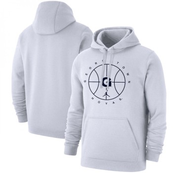 Men's Georgetown Hoyas White Basketball Icon Club Fleece Pullover Hoodie Men's Georgetown Hoyas White Basketball Icon Club Fleece Pullover Hoodie