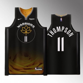 Men's Golden State Warriors #11 Klay Thompson 2022/2023 Black City edition Stitched Basketball Jersey Men's Golden State Warriors #11 Klay Thompson 2022/2023 Black City edition Stitched Basketball Jersey