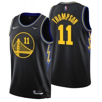 Men's Golden State Warriors #11 Klay Thompson 75th Anniversary Black Stitched Basketball Jersey Men's Golden State Warriors #11 Klay Thompson 75th Anniversary Black Stitched Basketball Jersey