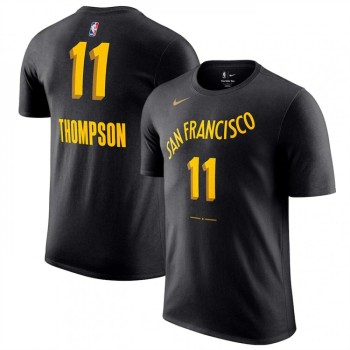 Men's Golden State Warriors #11 Klay Thompson Black 2023/24 City Edition Name & Number T-Shirt Men's Golden State Warriors #11 Klay Thompson Black 2023/24 City Edition Name & Number T-Shirt