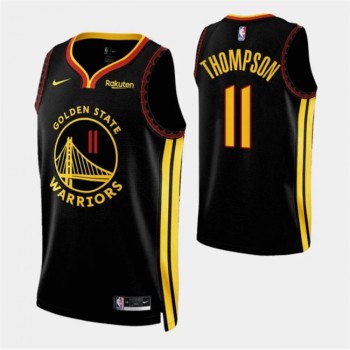 Men's Golden State Warriors #11 Klay Thompson Black 2023/24 City Edition Stitched Basketball Jersey Men's Golden State Warriors #11 Klay Thompson Black 2023/24 City Edition Stitched Basketball Jersey