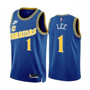 Men's Golden State Warriors #1 Damion Lee 2022/23 Royal Classic Edition Stitched Basketball Jersey Men's Golden State Warriors #1 Damion Lee 2022/23 Royal Classic Edition Stitched Basketball Jersey
