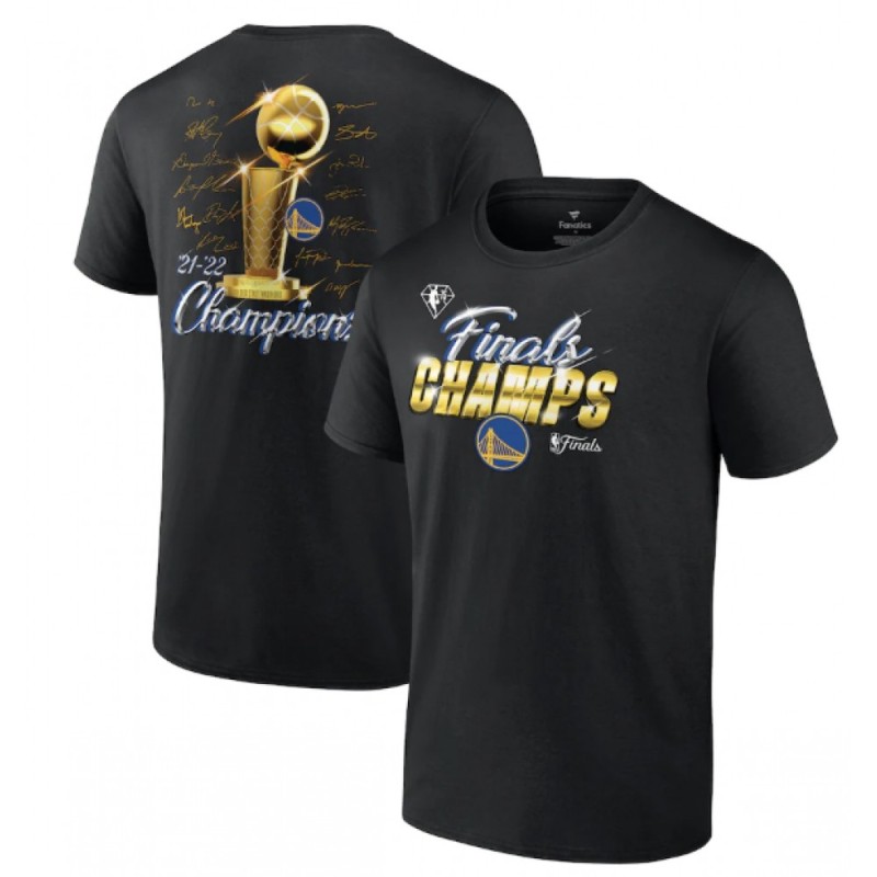 Men's Golden State Warriors 2021-2022 Black 2022 NBA Finals Champions Forward Roster Signature T-Shirt Men's Golden State Warriors 2021-2022 Black 2022 NBA Finals Champions Forward Roster Signature T-Shirt