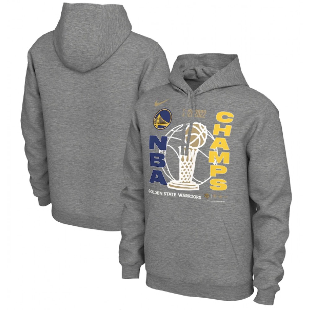 Men's Golden State Warriors 2021-2022 Grey NBA Finals Champions Locker Room Pullover Hoodie