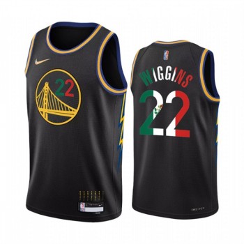 Men's Golden State Warriors #22 Andrew Wiggins 2022 Black Special Mexico City Edition Stitched Jersey Men's Golden State Warriors #22 Andrew Wiggins 2022 Black Special Mexico City Edition Stitched Jersey