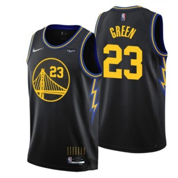 Men's Golden State Warriors #23 Draymond Green 2021/22 City Edition 75th Anniversary Black Stitched Basketball Jersey Men's Golden State Warriors #23 Draymond Green 2021/22 City Edition 75th Anniversary Black Stitched Basketball Jersey