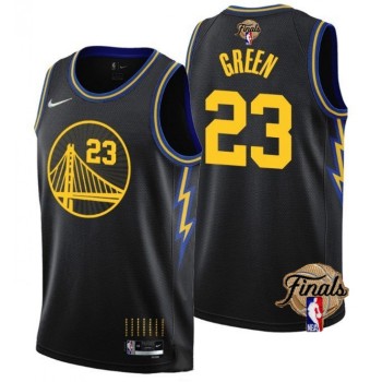 Men's Golden State Warriors #23 Draymond Green 2021/22 City Edition Black 75th Anniversary NBA Finals Stitched Basketball Jersey Men's Golden State Warriors #23 Draymond Green 2021/22 City Edition Black 75th Anniversary NBA Finals Stitched Basketball Jersey