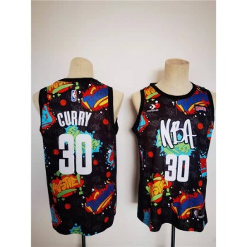 Men's Golden State Warriors #30 Stephen Curry 75th Anniversary Black Stitched Basketball Jersey Men's Golden State Warriors #30 Stephen Curry 75th Anniversary Black Stitched Basketball Jersey