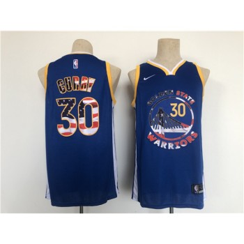 Men's Golden State Warriors #30 Stephen Curry Blue USA Flag Stitched Jersey Men's Golden State Warriors #30 Stephen Curry Blue USA Flag Stitched Jersey