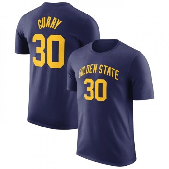 Men's Golden State Warriors #30 Stephen Curry Navy 2022/23 Statement Edition Name & Number T-Shirt Men's Golden State Warriors #30 Stephen Curry Navy 2022/23 Statement Edition Name & Number T-Shirt