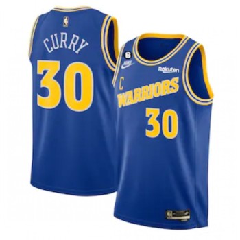 Men's Golden State Warriors #30 Stephen Curry Royal With No.6 Patch Stitched Jersey Men's Golden State Warriors #30 Stephen Curry Royal With No.6 Patch Stitched Jersey