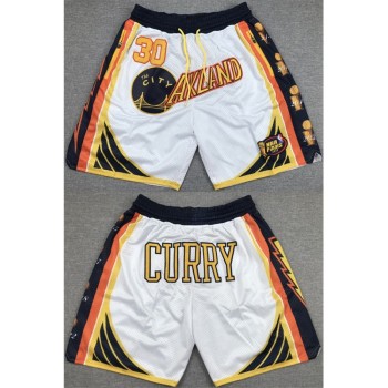 Men's Golden State Warriors #30 Stephen Curry White Shorts(Run Small) Men's Golden State Warriors #30 Stephen Curry White Shorts(Run Small)