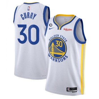 Men's Golden State Warriors #30 Stephen Curry White With No.6 Patch Stitched Jersey Men's Golden State Warriors #30 Stephen Curry White With No.6 Patch Stitched Jersey