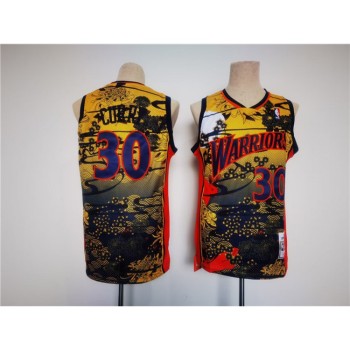 Men's Golden State Warriors #30 Stephen Curry Yellow/Red/Black Throwback Stitched Jersey Men's Golden State Warriors #30 Stephen Curry Yellow/Red/Black Throwback Stitched Jersey