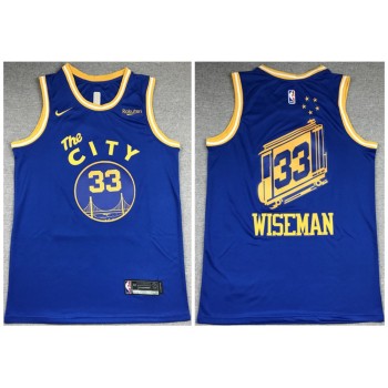 Men's Golden State Warriors #33 James Wiseman 2020-2021 Blue Dri-FIT Hardwood Classic Stitched Jersey Men's Golden State Warriors #33 James Wiseman 2020-2021 Blue Dri-FIT Hardwood Classic Stitched Jersey