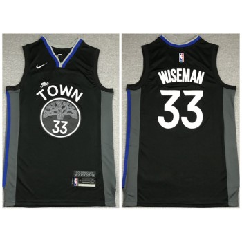 Men's Golden State Warriors #33 James Wiseman Black 2019 City Edition Stitched NBA Jersey Men's Golden State Warriors #33 James Wiseman Black 2019 City Edition Stitched NBA Jersey