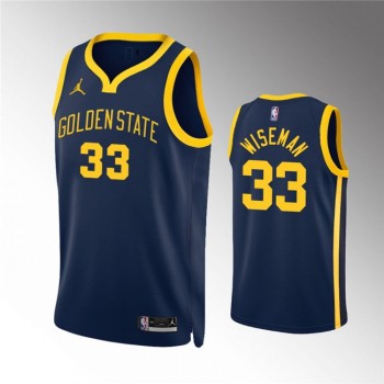 Men's Golden State Warriors #33 James Wiseman Navy Statement EditionStitched Jersey Men's Golden State Warriors #33 James Wiseman Navy Statement EditionStitched Jersey