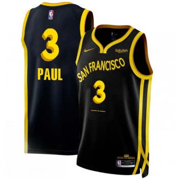 Men's Golden State Warriors #3 Chris Paul Black 2023/24 City Edition Stitched Basketball Jersey Men's Golden State Warriors #3 Chris Paul Black 2023/24 City Edition Stitched Basketball Jersey